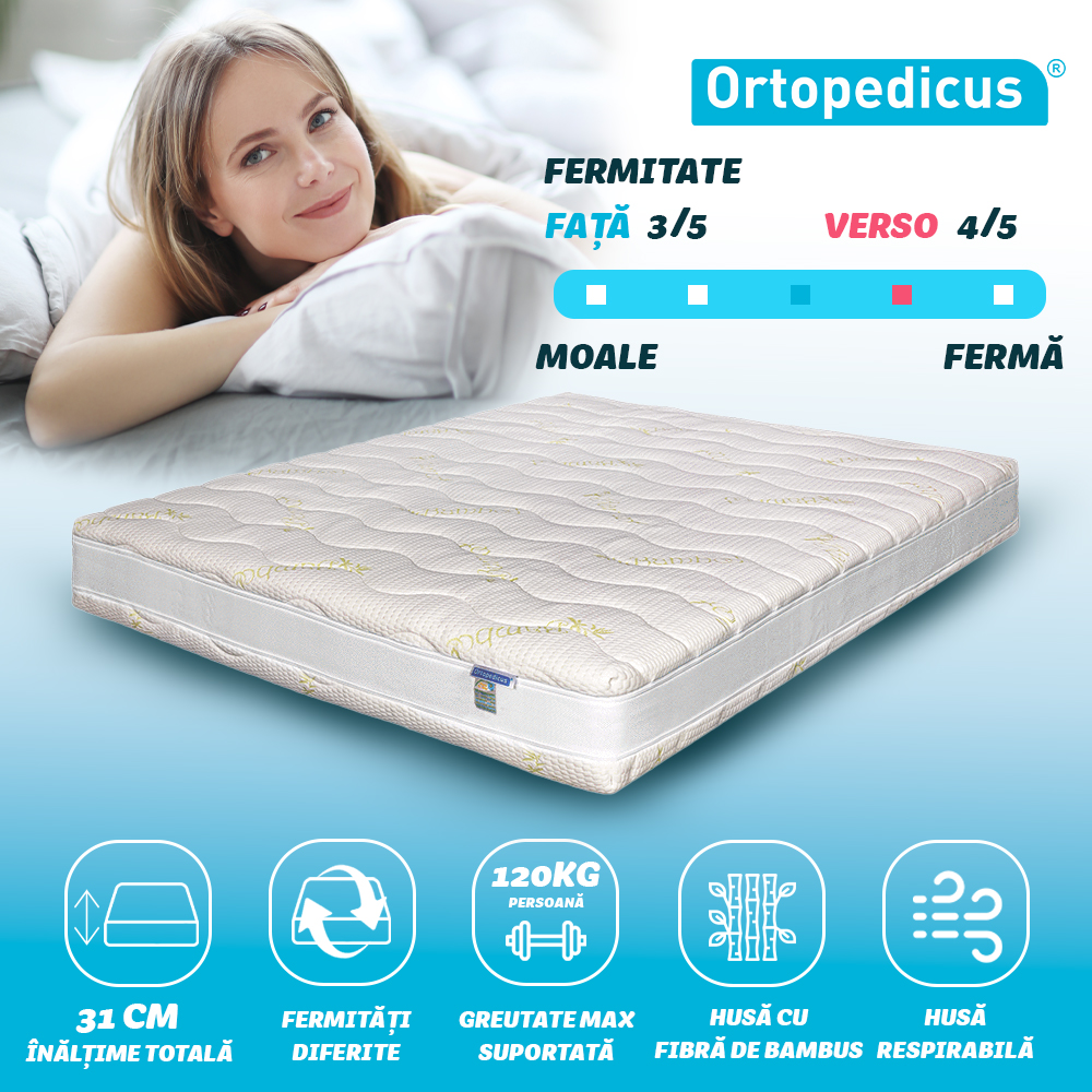 avantaje Saltea pat Ortopedica Pocket – Bio Bambus Air, Doua Fete, 31 cm, Hotel Range