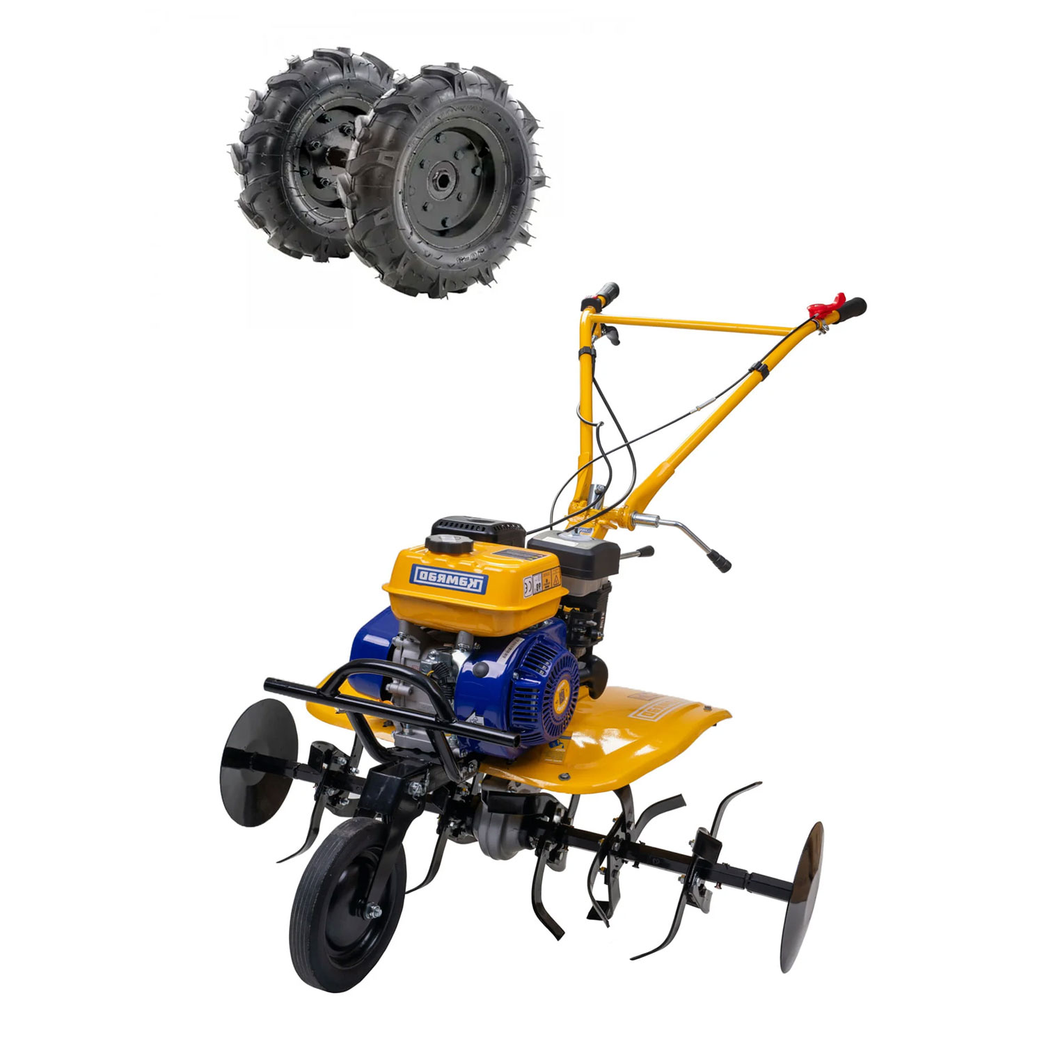 Motosapa pe benzina Kamrad, 7CP, 208cc, latime de lucru 80cm, cu roti de transport